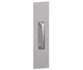 Hager 35N US26 Bright Chrome 5-1/2" CTC Pull Handle w/ 4" x 16" Pull Plate
