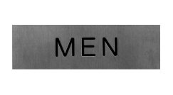 Hager 360M US3 Bright Brass Horizontal Restroom Sign - MEN