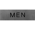 Hager 360M US3 Bright Brass Horizontal Restroom Sign - MEN