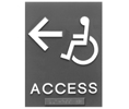 Hager 369L W1 Brown Plastic ADA Tactile Sign - ACCESS LEFT