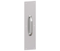 Hager 36N US26 Bright Chrome 5-1/2" CTC Pull Handle w/ 4" x 16" Pull Plate