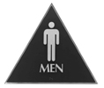 Hager 370M W3 Blue Plastic ADA Tactile Sign - MEN RESTROOM