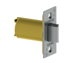 Hager 3943 SC US4 Square Corner Spring Latch - Passage Only (3410) - Standard, 2-3/4" Backset, Satin Brass