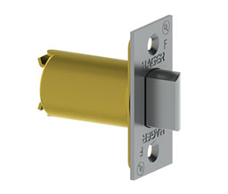 Hager 3966 RC US4 Round Corner Spring Latch - Privacy Only (3440), 2-3/8" Backset, Satin Brass