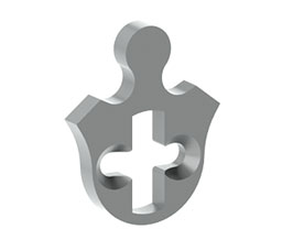 Hager 3973 US2C Standard Cloverleaf Cam (.741") Mortise Cylinder - Zinc Plated