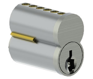 Hager 3981-C B US26D Small Format Interchangeable Combinated Core with 6 Pin and B Type Keyway - Satin Chrome