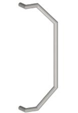 Hager 988P-24 US26 Offset Curved Door Pull 24" CTC - Bright Chrome