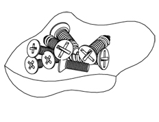 Hager 2-300-0023 US26D/US32D Screwpack - Satin Chrome/Satin Stainless Steel 