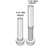 Hardware Concepts PL5858-433 Adjustable Leveler Plastic Cabinet/Furniture Table&Work Surface Components 5-3/4"- 7-1/2" - 1 Each