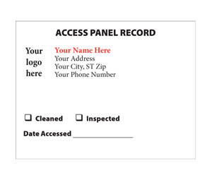 Heiser 120A Access Panel Record - Customized