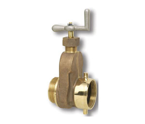 Heiser 344S 2 1/2" NST (F) x 2 1/2" NST (M) Brass Single Hydrant Gate Valve w/ Swivel