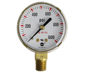 Heiser G1000 1000 psi Replacement Gauge for Nitrogen Regulator