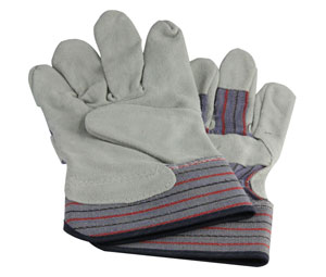 Heiser H115 Leather-Canvas Work Gloves - Large