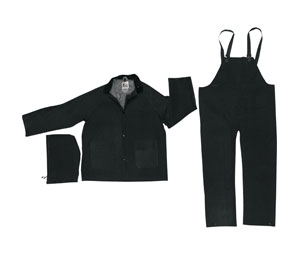 Heiser H319 MCR Safety 3-Piece Black Rain Suit - Large