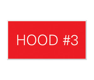 Heiser HOOD3 Hood #3 Sign