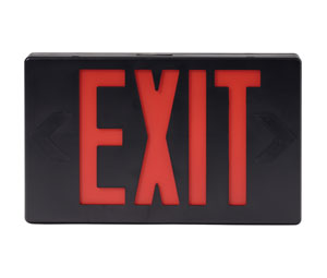 Heiser LED1B Exit Sign - LED w/ Battery Back-Up (Black)