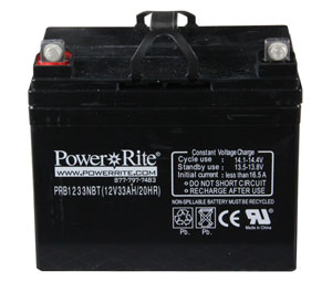 Heiser PB1233NB Power-Rite 12V, 33Amp Sealed Lead-Acid Battery - Nut and Bolt Connection