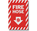 Heiser S100 "Fire Hose" w/ Arrow Self Adhesive Vinyl Sign - 8" x 12"