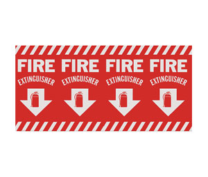 Heiser S102 "Fire Extinguisher" Wrap Around Self Adhesive Vinyl Sign - 24-1/2" x 12-1/2"