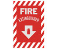 Heiser S110 "Fire Extinguisher" w/ Arrow Self Adhesive Vinyl Sign - 8" x 12"