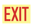 Heiser S115G Exit Self Adhesive Vinyl Glow-in-the-Dark Sign - 12" x 8"