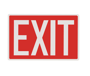 Heiser S115P "Exit" Rigid Plastic Sign - 12" x 8"