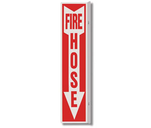 Heiser S121 Fire Hose w/ Arrow 90° Mount Rigid Plastic Sign - 4" x 12"