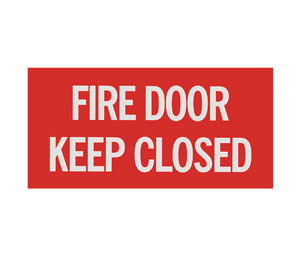 Heiser S126 "Fire Door Keep Closed" Self Adhesive Vinyl Sign - 12" x 6"