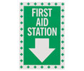 Heiser S129 "First Aid Station" w/Arrow Self Adhesive Vinyl Sign - 8" x 12"
