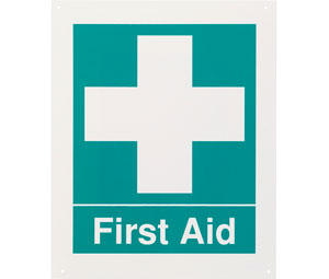 Heiser S129P "First Aid Station" w/Arrow Rigid Plastic Sign - 8" x 10"
