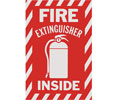 Heiser S131 "Fire Extinguisher Inside" Self Adhesive Vinyl Sign - 6" x 9"