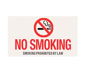 Heiser S132 "No Smoking" Self Adhesive Vinyl Sign w/ Picture - 8" x 5"