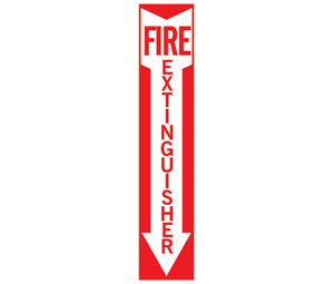 Heiser S140 "Fire Extinguisher" Arrow Self Adhesive Vinyl Sign - 4" x 18"