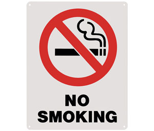 Heiser S141 "No Smoking" w/Pictogram Rigid Plastic Sign - 8" x 10"