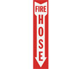 Heiser S142 "Fire Hose Arrow" Self Adhesive Vinyl Sign - 4" x 18"
