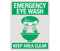 Heiser S176 "Emergency Eye Wash Keep Area Clear" Rigid Plastic Sign - 8" x 10"