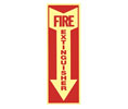 Heiser S180G "Fire Extinguisher" Arrow Self Adhesive Vinyl Glow-in-the-Dark Sign - 4" x 12"