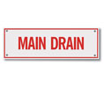 Heiser S713 Sprinkler Sign - Main Drain - Pre-Punched Corner Holes