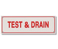 Heiser S720 Sprinkler Sign - Test & Drain - Pre-Punched Corner Holes