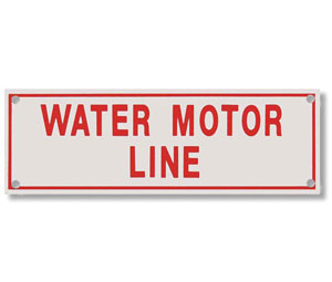 Heiser S722 Sprinkler Sign - Water Motor Line - Pre-Punched Corner Holes