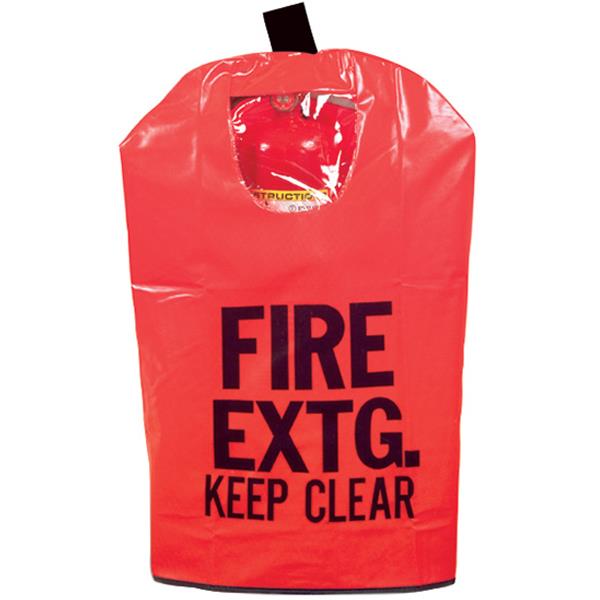 Heiser 2920 Reinforced Vinyl Fire Extinguisher Cover w/Window - Medium, 16 1/2"W x 25"L