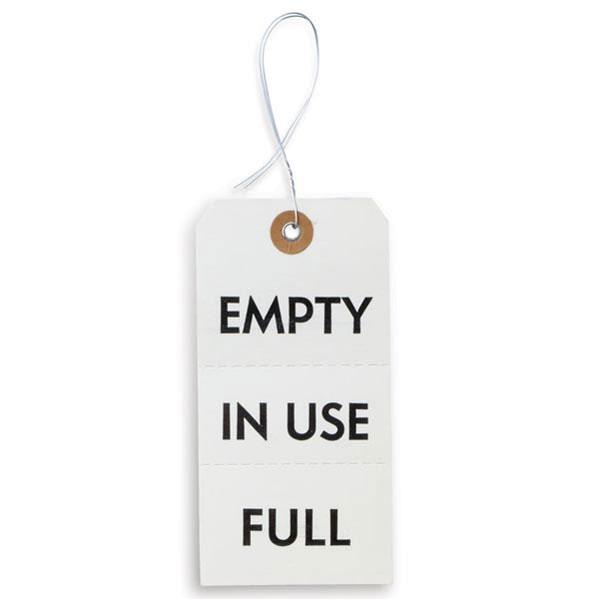 Heiser 3PCT Cylinder "Empty, In Use, Full" Perforated Tag - 2 5/8"W x 5 1/4"H (50/pack)