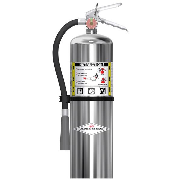Amerex 456CAX Amerex 10 lb. Chrome ABC Dry Chemical Fire Extinguisher w/Wall Hanger