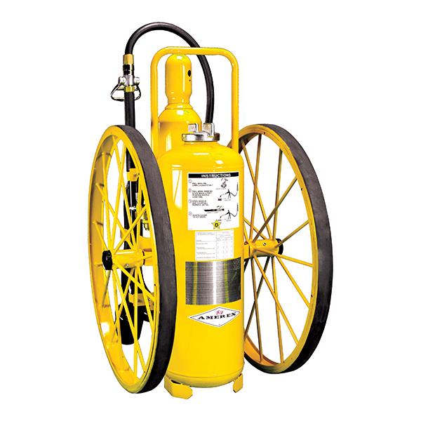 Amerex 680AX Amerex 150 lb. Wheeled Regulated Cylinder Class D (Sodium Chloride) Dry Chemical Fire Extinguisher