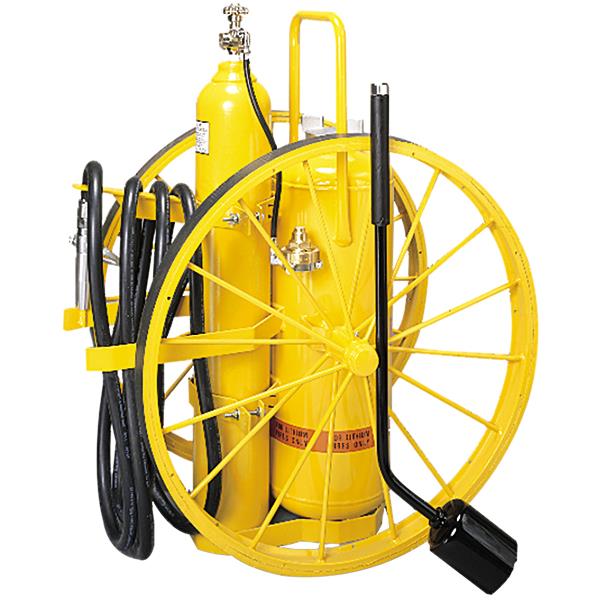 Amerex 681AX Amerex 250 lb. Wheeled Regulated Cylinder Class D (Copper) Dry Chemical Fire Extinguisher