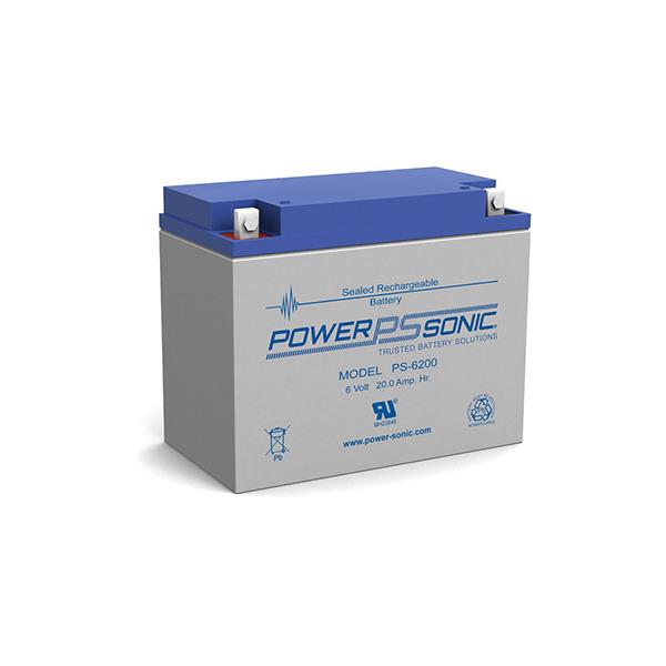 Heiser B620NB Powersonic 6V, 20Amp Sealed Lead-Acid Battery - Nut and Bolt Connection