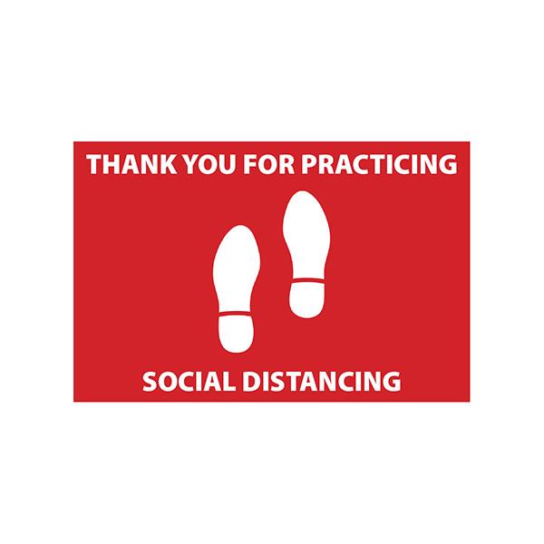 Heiser COVID3 COVID-19 "Thank You for Practicing" Self-Adhesive Vinyl Sign - 8 3/4"H x 5 3/4"W