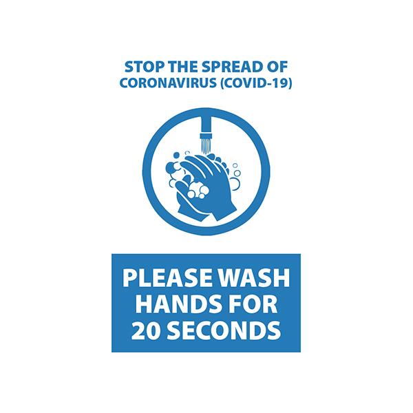 Heiser COVID4 COVID-19 "Stop the Spread" Self-Adhesive Vinyl Sign - 6"H x 9"W