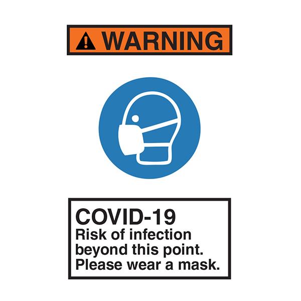 Heiser COVID6 COVID-19 "WarningRisk of Infection" Self-Adhesive Vinyl Sign - 6"H x 9"W