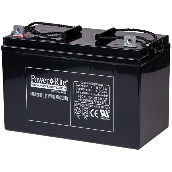 Heiser PB12100U Power-Rite 12V, 100Amp Sealed Lead-Acid Battery - Nut and Bolt Connection